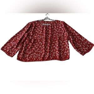 Max Studio Floral 3/4 Bell Sleeves Top Size XL
